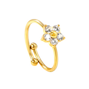 Anillo Florencia Circón Waterproof - Joya en acero inoxidable enchapado en oro 18k - D'Merys