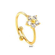 Anillo Florencia Circón Waterproof - Joya en acero inoxidable enchapado en oro 18k - D'Merys