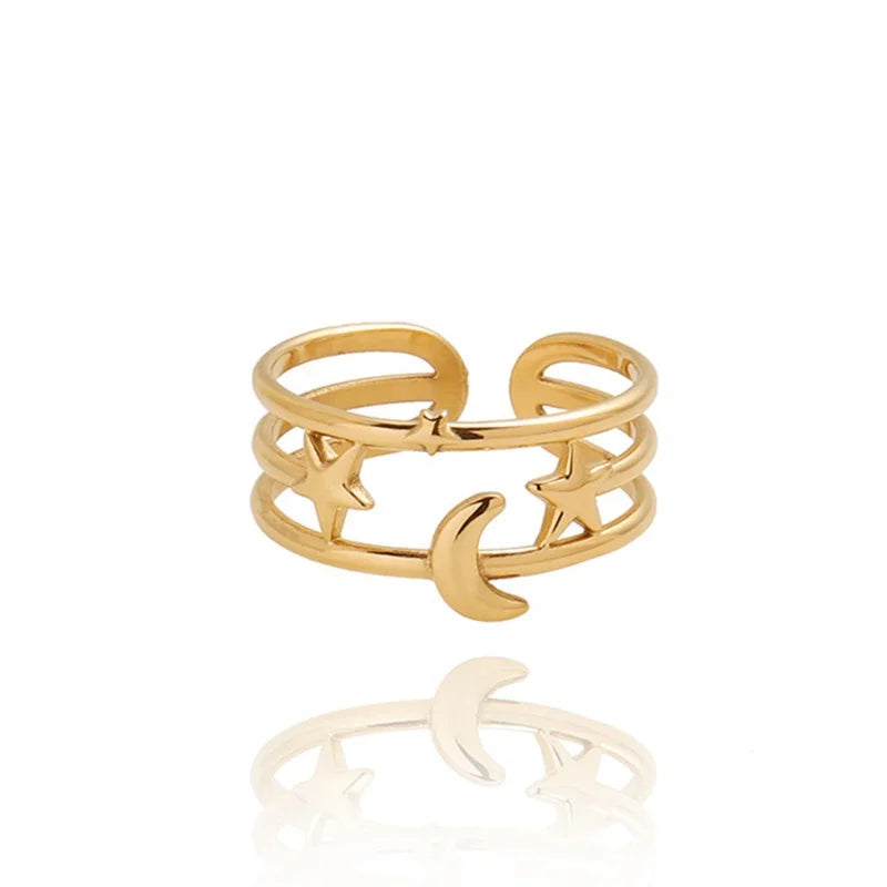 Anillo Galaxy Regulable Waterproof - Joya en acero inoxidable enchapado en oro 18k - D'Merys