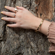Anillo Heart Nácar Waterproof - Joya en acero inoxidable enchapado en oro 18k - Azzia joyería