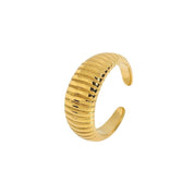 Anillo Maia Chunky Waterproof - Joya en acero inoxidable enchapado en oro 18k - D'Merys