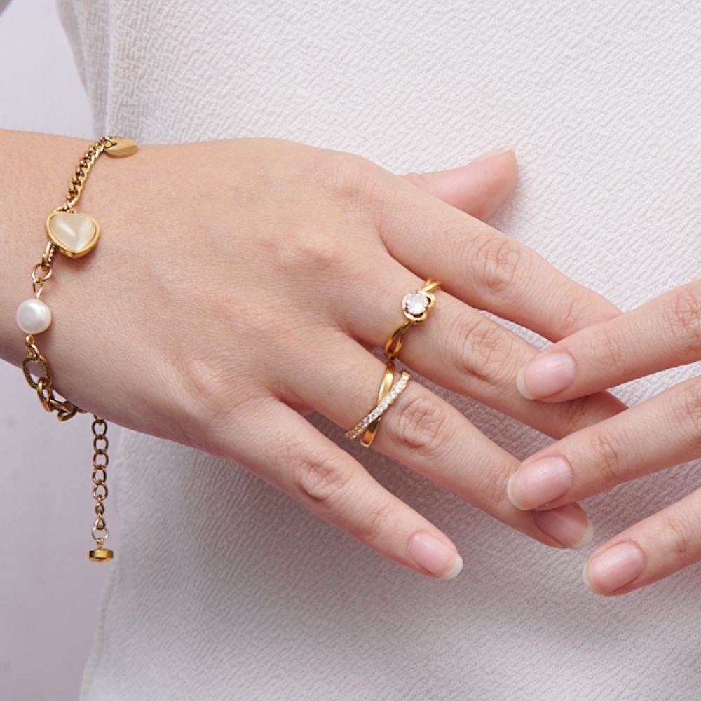 Anillo Mary Love Waterproof - Joya en acero inoxidable enchapado en oro 18k - D'Merys