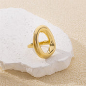 Anillo Oval Chunky Waterproof - Joya en acero inoxidable enchapado en oro 18k - D'Merys