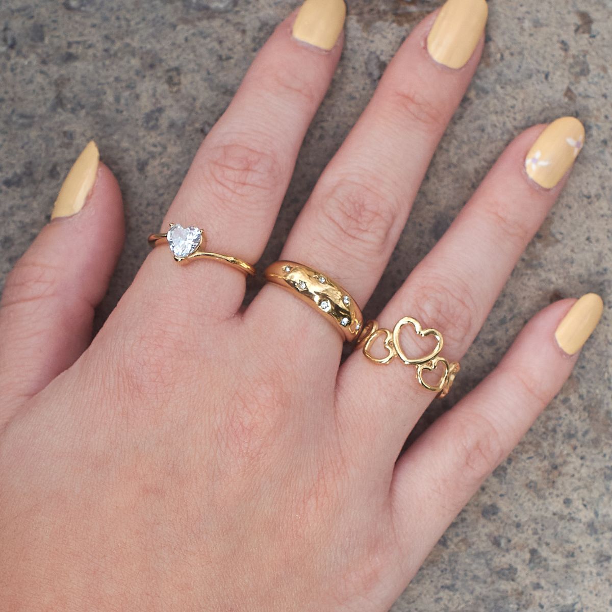 Anillo Promesa Cristel Waterproof - Joya en acero inoxidable enchapado en oro 18k - D'Merys