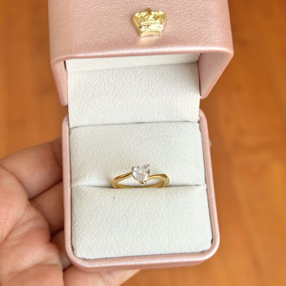 Anillo Promesa Cristel Waterproof - Joya en acero inoxidable enchapado en oro 18k - D'Merys