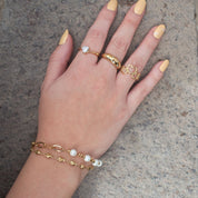 Anillo Promesa Cristel Waterproof - Joya en acero inoxidable enchapado en oro 18k - D'Merys