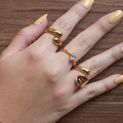 Anillo Promesa Cristel Waterproof - Joya en acero inoxidable enchapado en oro 18k - D'Merys