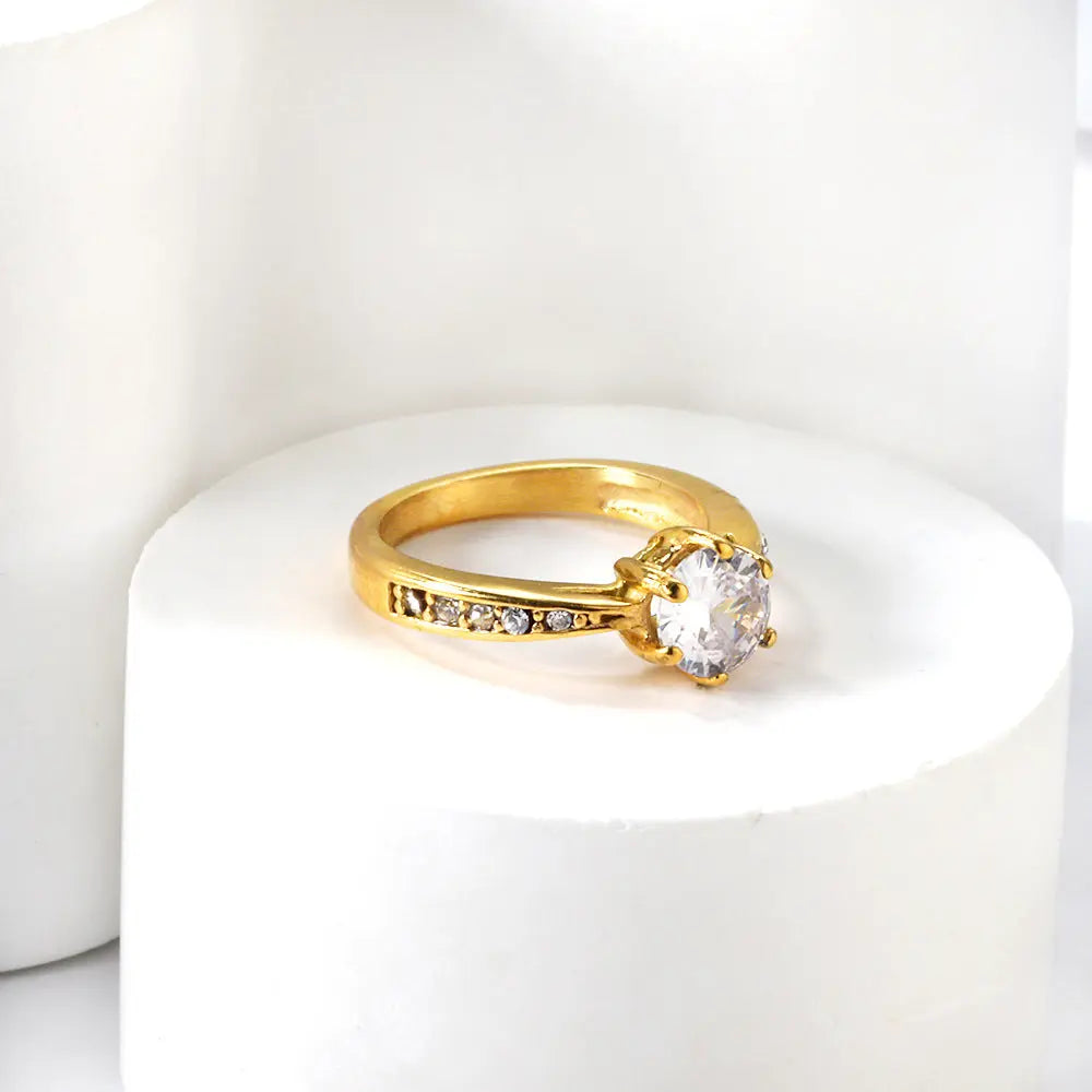 Anillo Promesa Encanto Waterproof - Joya en acero inoxidable enchapado en oro 18k -Azzia