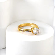 Anillo Promesa Encanto Waterproof - Joya en acero inoxidable enchapado en oro 18k -Azzia