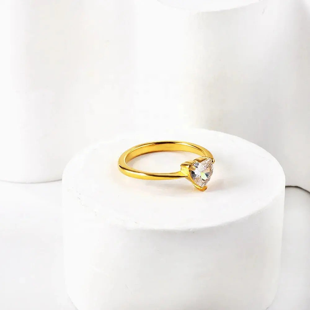 Anillo Promesa Romance Waterproof - Joya en acero inoxidable enchapado en oro 18k - D'Merys