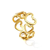 Anillo Corazones Regulable Waterproof - Joya en acero inoxidable enchapado en oro 18k - D'Merys