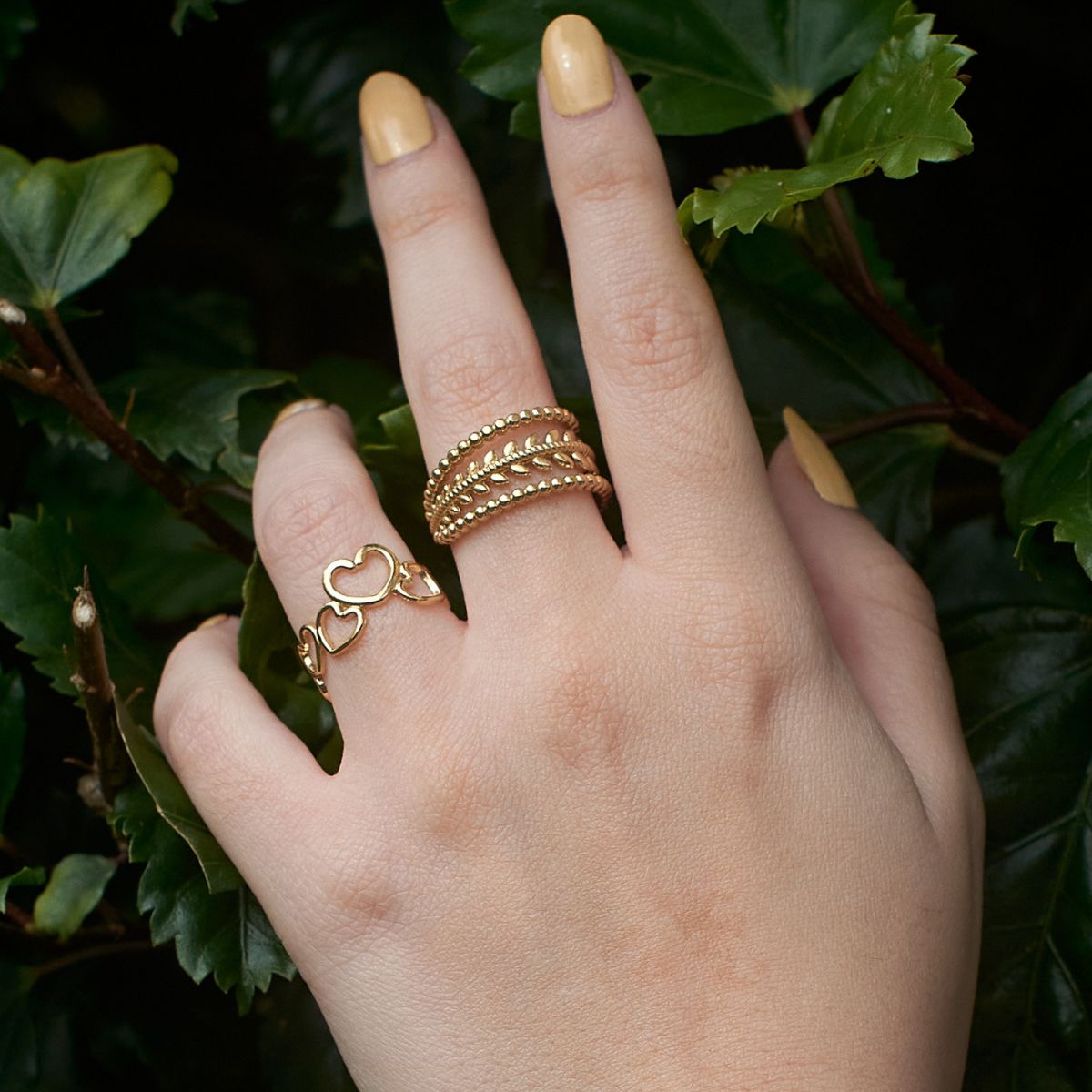 Anillo Espiga Regulable Waterproof - Joya en acero inoxidable enchapado en oro 18k - D'Merys