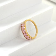 Anillo Rosa Circones Waterproof - Joya en acero inoxidable enchapado en oro 18k - D'Merys