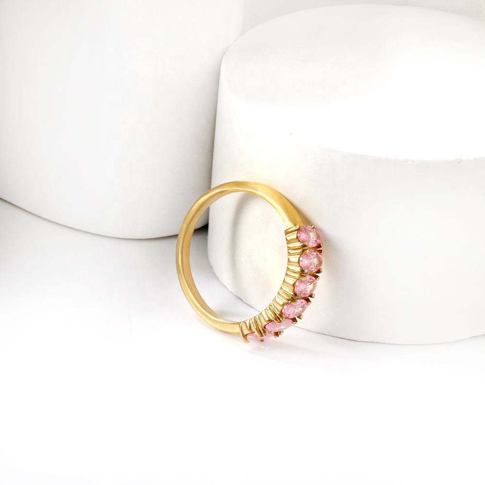 Anillo Rosa Circones Waterproof - Joya en acero inoxidable enchapado en oro 18k - D'Merys