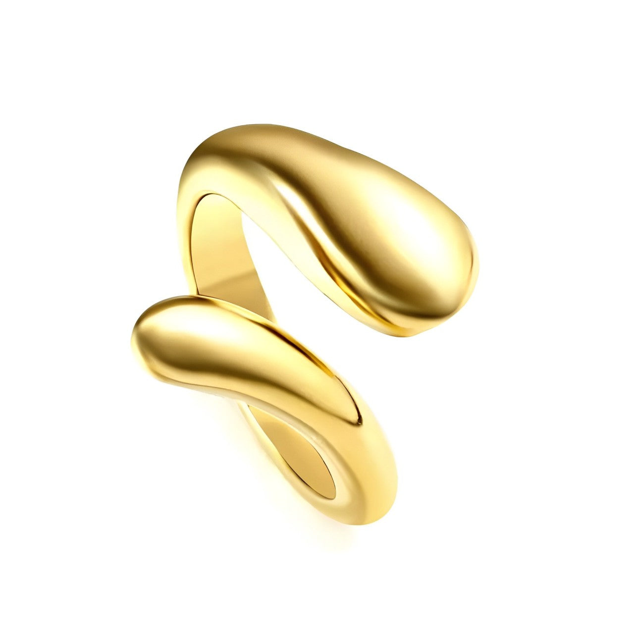 Anillo Ross Chunky Waterproof - Joya en acero inoxidable enchapado en oro 18k - D'Merys