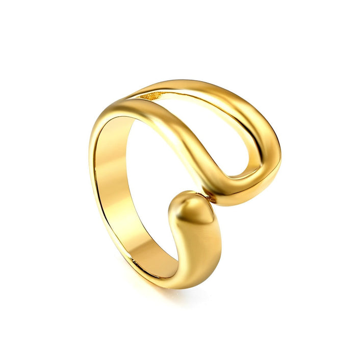 Anillo Roxana Chunky Waterproof - Joya en acero inoxidable enchapado en oro 18k - D'Merys