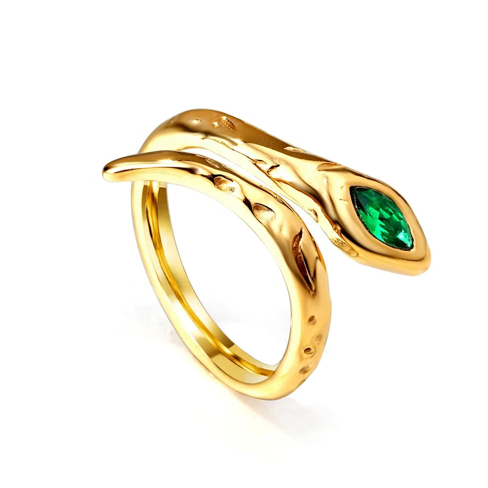 Anillo Snake Waterproof - Joya en acero inoxidable enchapado en oro 18k - D'Merys