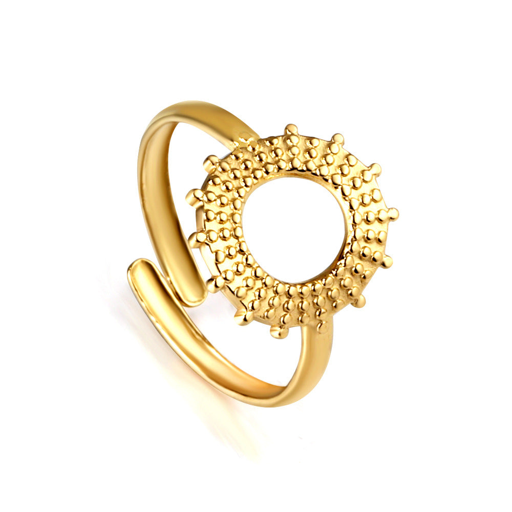 Anillo Sol Creciente Waterproof - Joya en acero inoxidable enchapado en oro 18k - D'Merys
