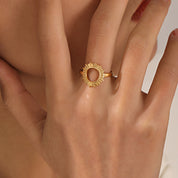 Anillo Sol Creciente Waterproof - Joya en acero inoxidable enchapado en oro 18k - D'Merys