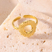 Anillo Sol Creciente Waterproof - Joya en acero inoxidable enchapado en oro 18k - D'Merys