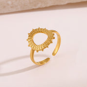 Anillo Sol Creciente Waterproof - Joya en acero inoxidable enchapado en oro 18k - D'Merys