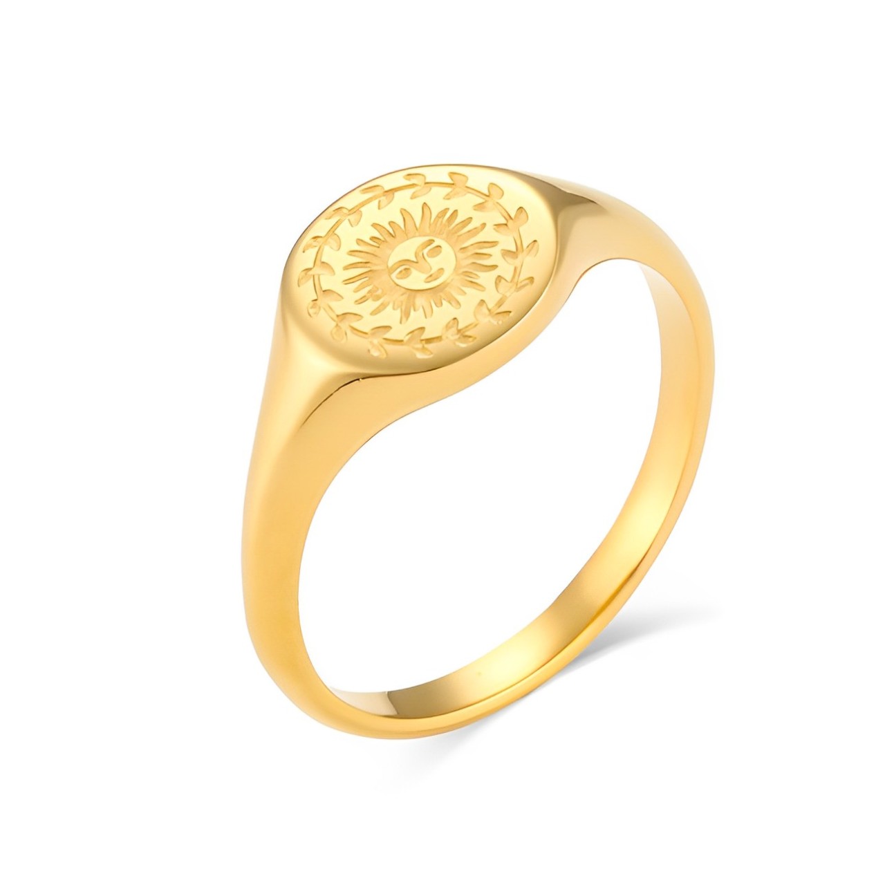 Anillo Sol Waterproof - Joya en acero inoxidable enchapado en oro 18k - D'Merys