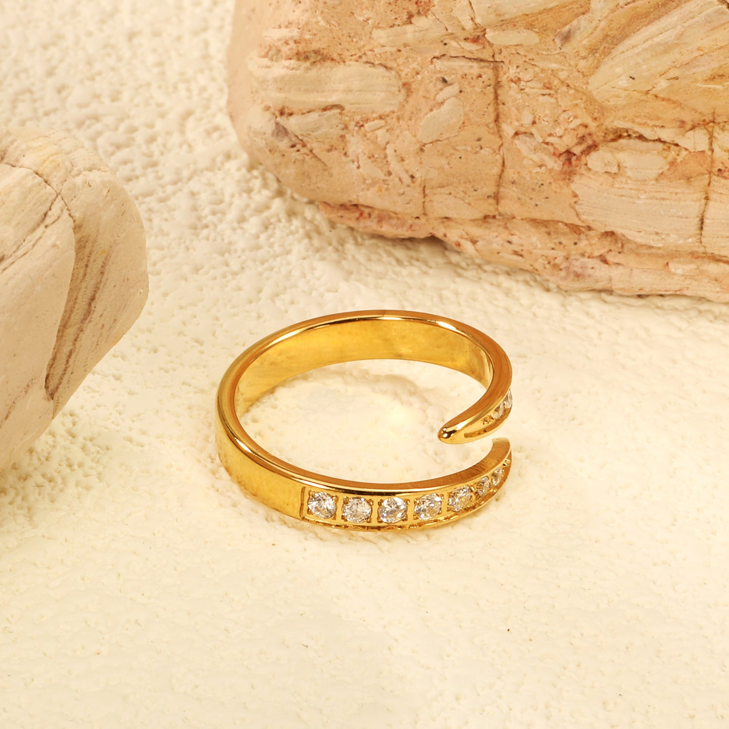 Anillo Tracy Waterproof - Joya en acero inoxidable enchapado en oro 18k - D'Merys