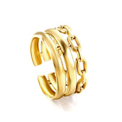 Anillo Triple Cadena Regulable Waterproof - Joya en acero inoxidable enchapado en oro 18k - D'Merys