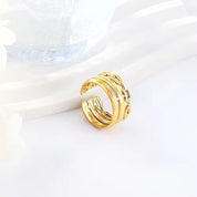 Anillo Triple Cadena Regulable Waterproof - Joya en acero inoxidable enchapado en oro 18k - D'Merys