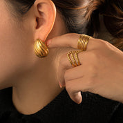 Anillo Violet Regulable Waterproof - Joya en acero inoxidable enchapado en oro 18k - D'Merys