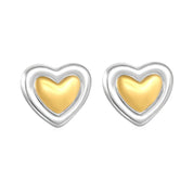 Aretes Corazón Bicolor Waterproof