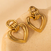 Aretes Corazón Trenzado Waterproof