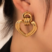 Aretes Corazón Trenzado Waterproof