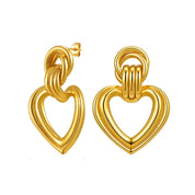 Aretes Corazón Trenzado Waterproof