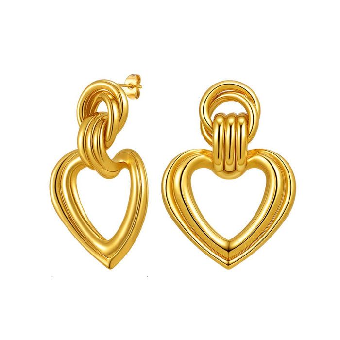 Aretes Corazón Trenzado Waterproof