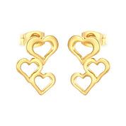 Aretes para mujer con diseño floral petite en dorado. Joyas waterproof románticas y delicadas, perfectas como regalo femenino y resistentes al agua y elegante.