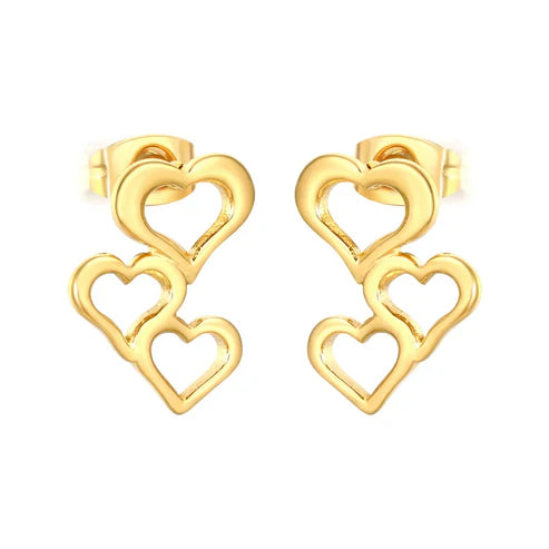 Aretes para mujer con diseño floral petite en dorado. Joyas waterproof románticas y delicadas, perfectas como regalo femenino y resistentes al agua y elegante.