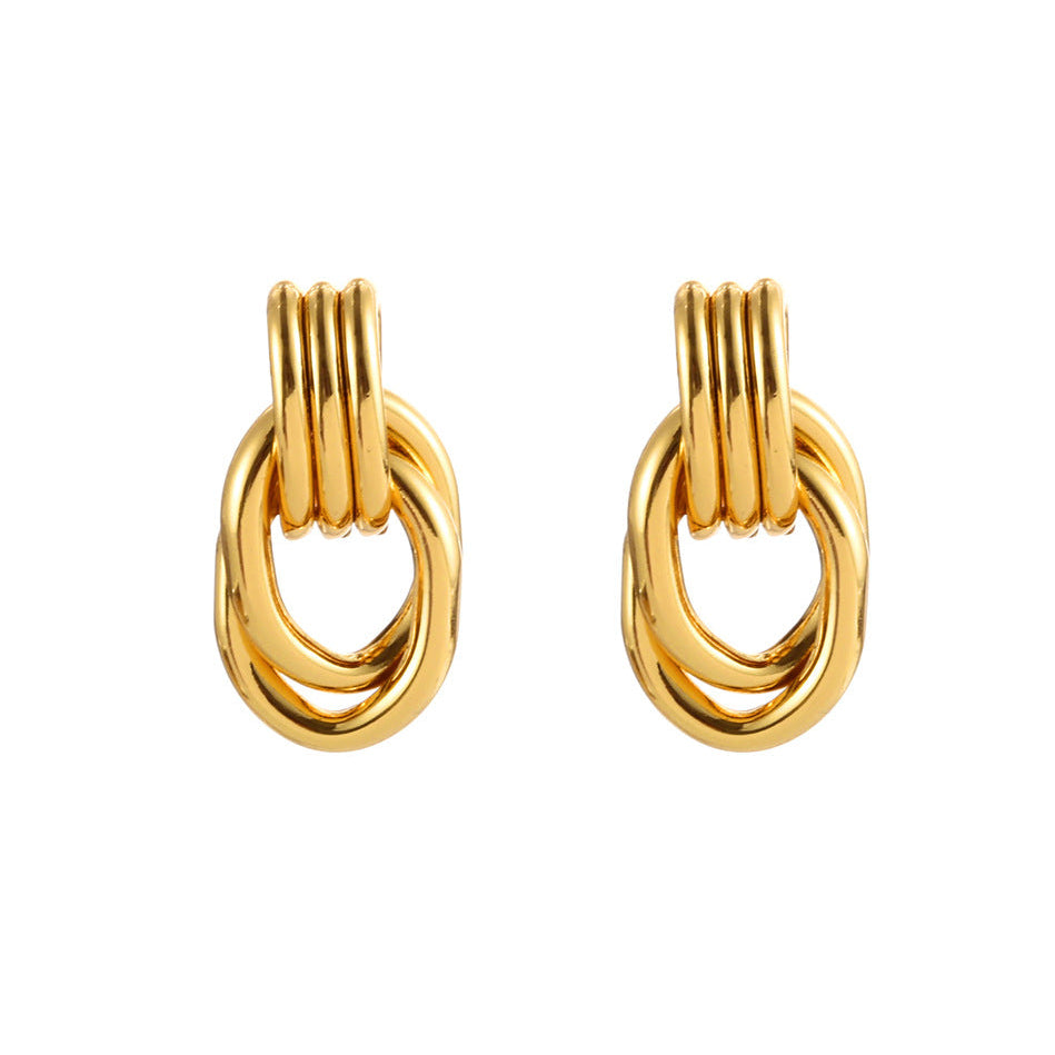 Aretes Epika Waterproof: Acero Inoxidable 316L Oro 18k | Azzia