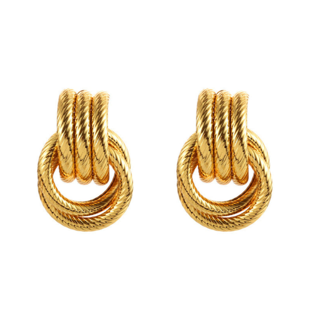 Aretes Loopia Waterproof: Acero 316L Oro 18k | Azzia