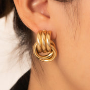Aretes Loopia Waterproof: Acero 316L Oro 18k | Azzia