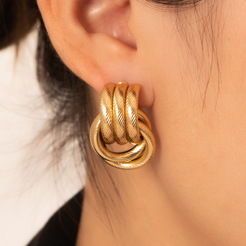 Aretes Loopia Waterproof: Acero 316L Oro 18k | Azzia