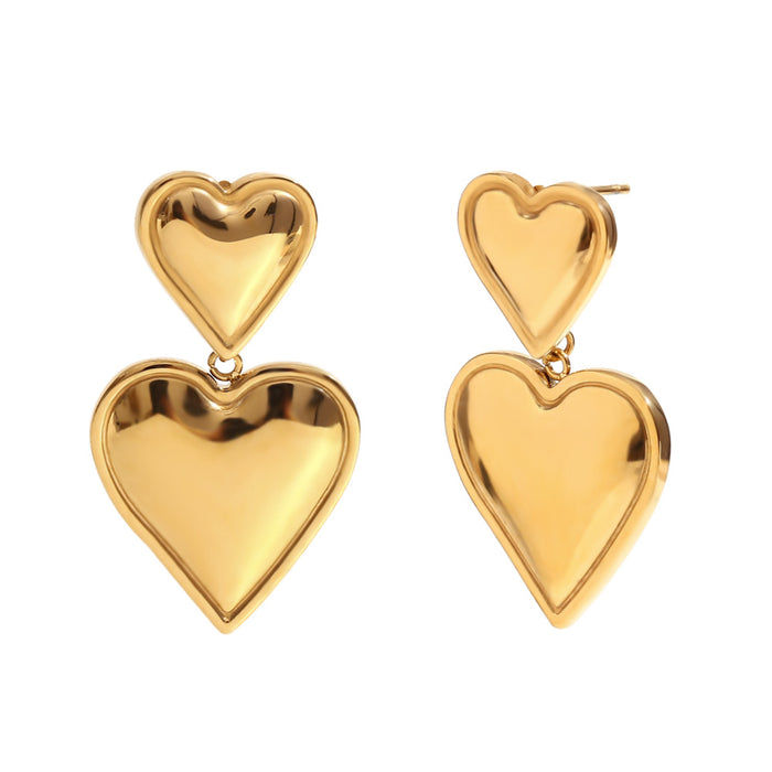 aretes love corazón waterproof dorados AZZIA