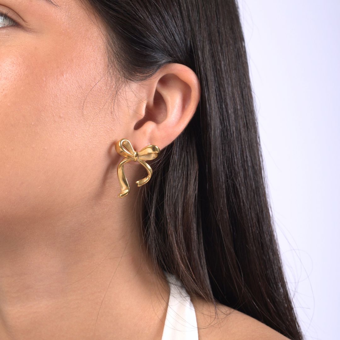 Aretes Maxi Lazo Waterproof en Azzia joyería