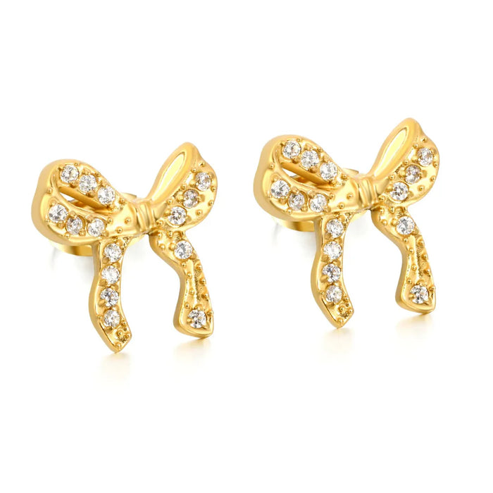 Aretes Mini Lazo Waterproof    - AZZIA JOYERIA
