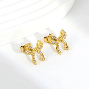 Aretes Mini Lazo Waterproof    - AZZIA JOYERIA