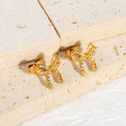 Aretes Mini Lazo Waterproof    - AZZIA JOYERIA