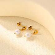 Aretes Perla Clásica Waterproof