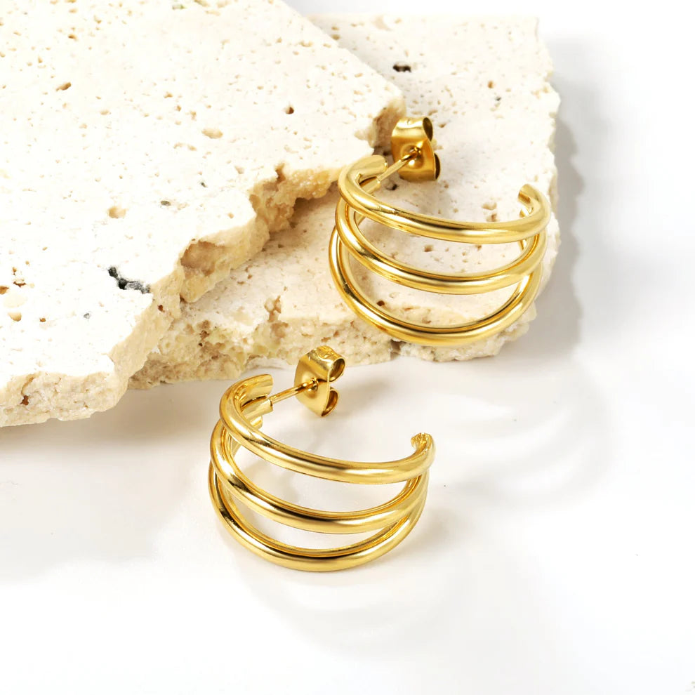 Aretes Triple Orión Waterproof    - AZZIA JOYERIA