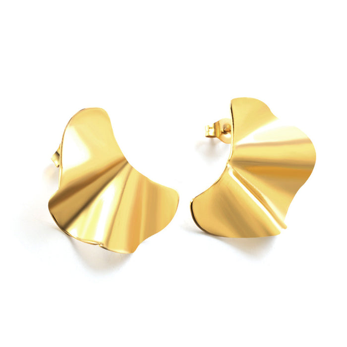 Aretes Wave Waterproof - Joya en acero inoxidable enchapado en oro 18k - Azzia joyería
