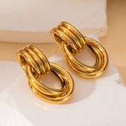 Aretes Epika Waterproof: Acero Inoxidable 316L Oro 18k | Azzia